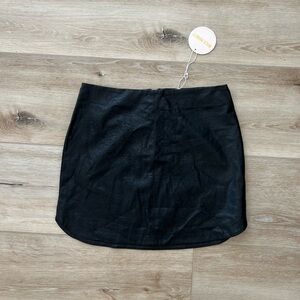 NWT Wild Honey Black Mini leather look Skirt
